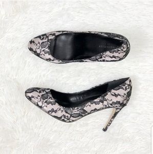 Sexy Pink and Black Lace Pumps